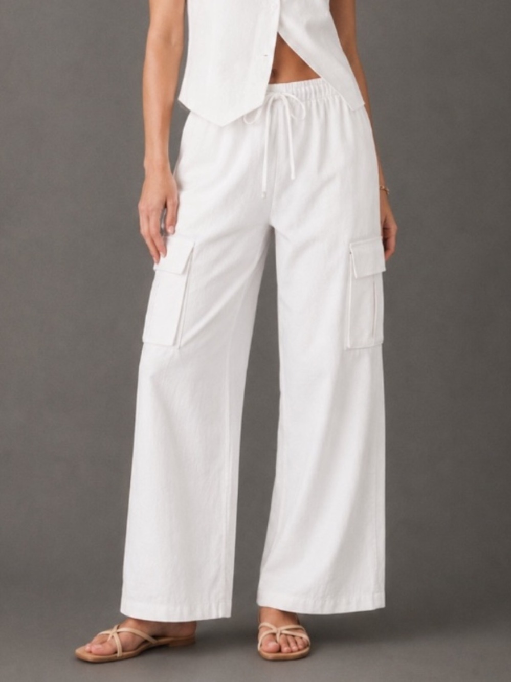 Beach Riot Linen Blend Pants White Size Medium 6048